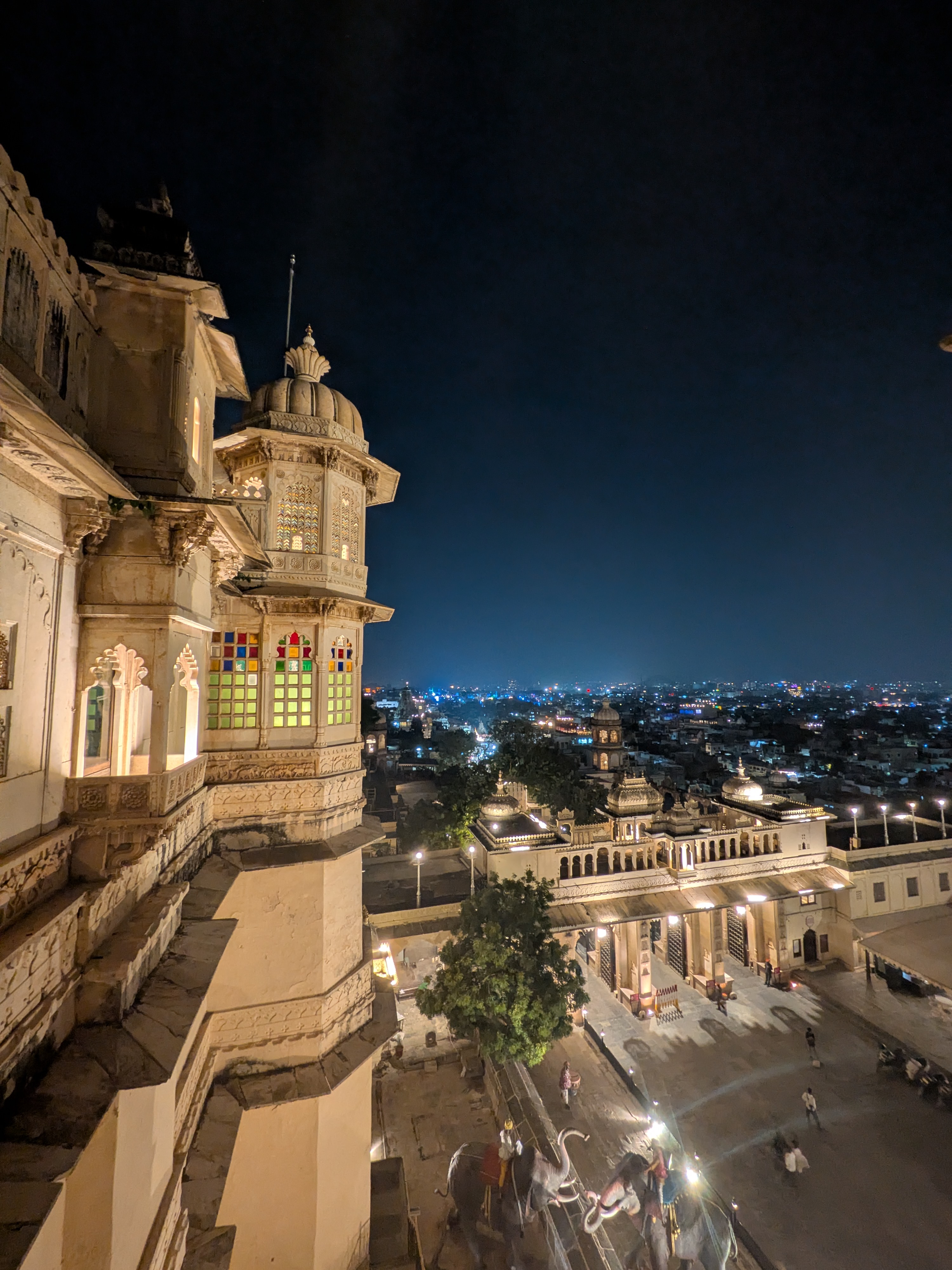 View from Udaipur City Palace — the lake and city below