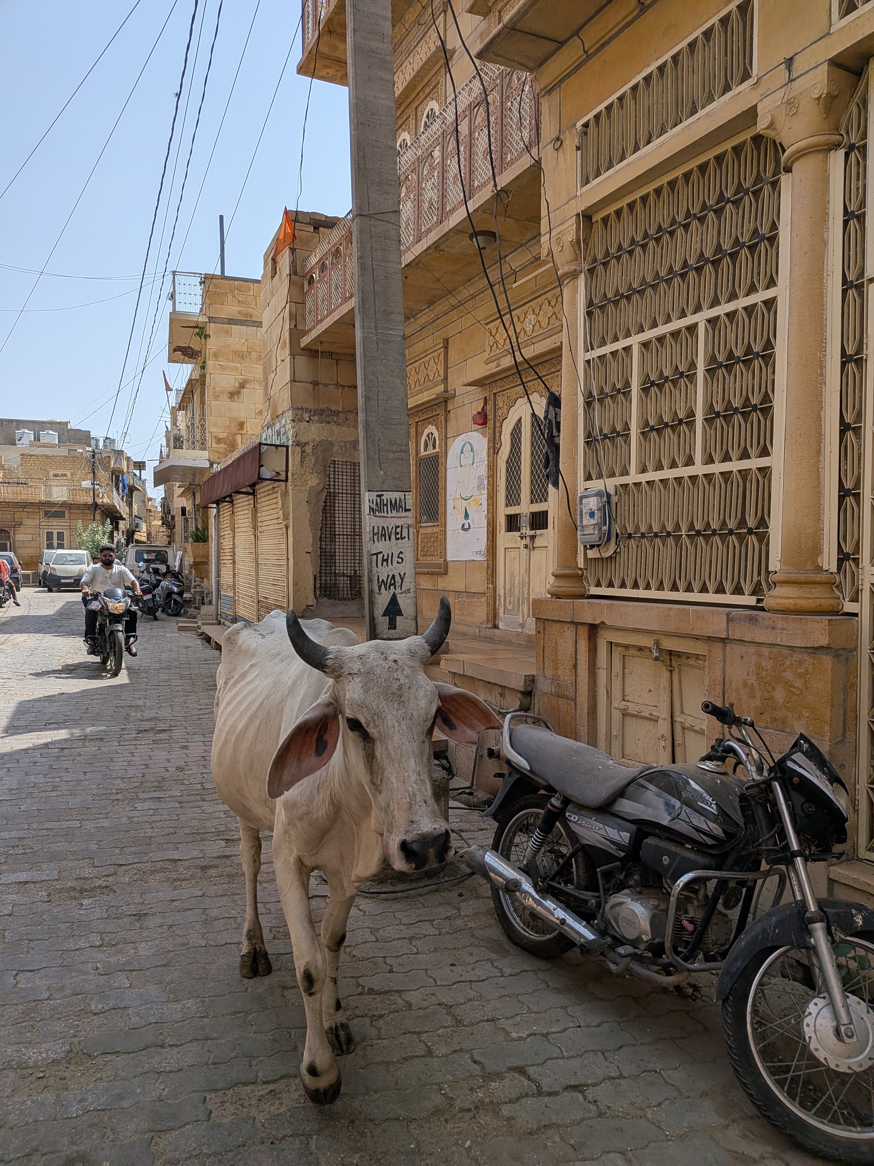 On the way to Nathmal Ki Haveli — the golden sandstone lanes of Jaisalmer
