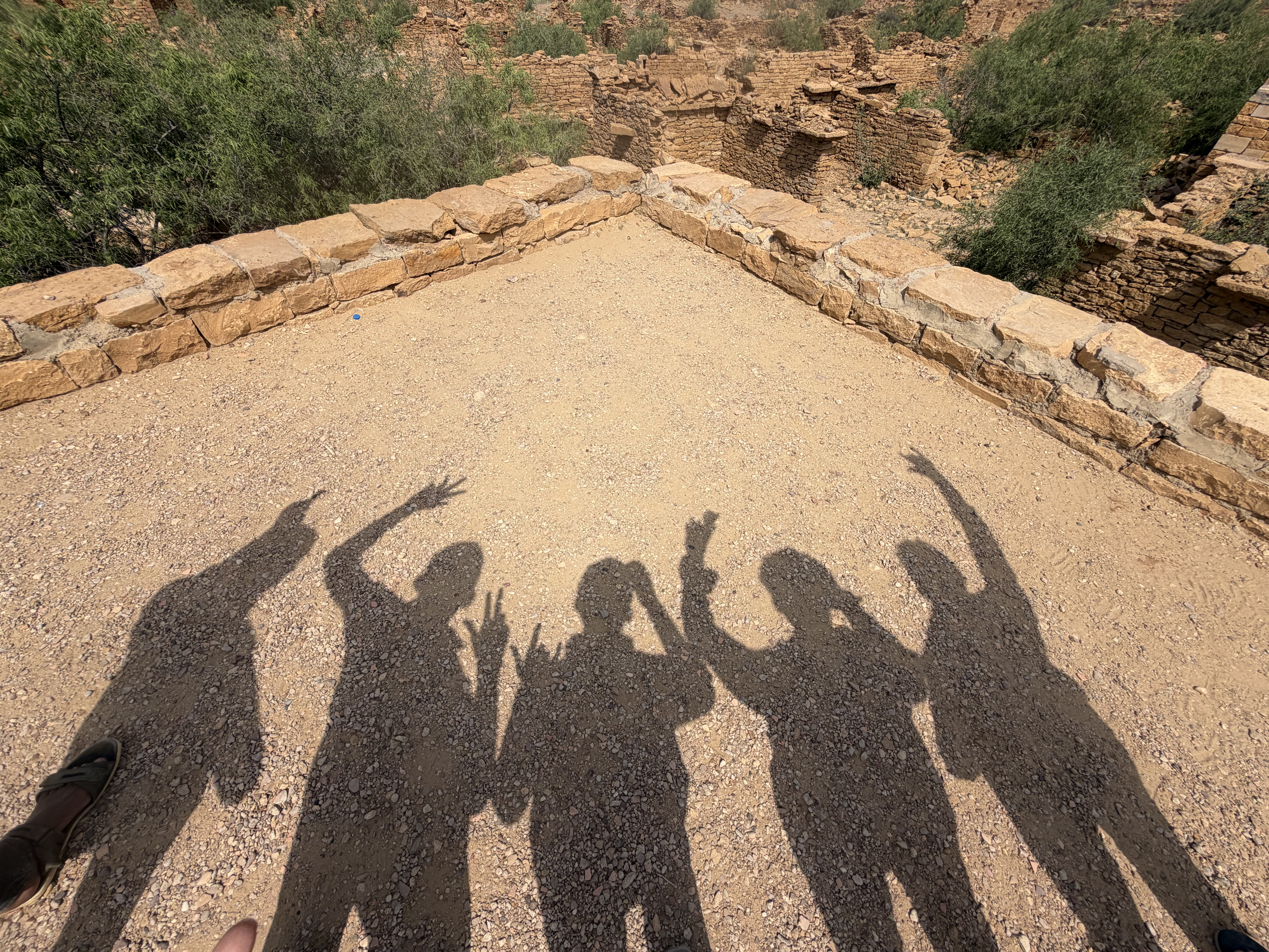 Kuldhara — group shadow pic in the abandoned village